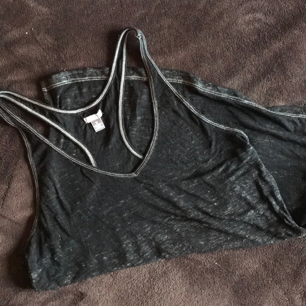 Aerie sheer grey burnout tank